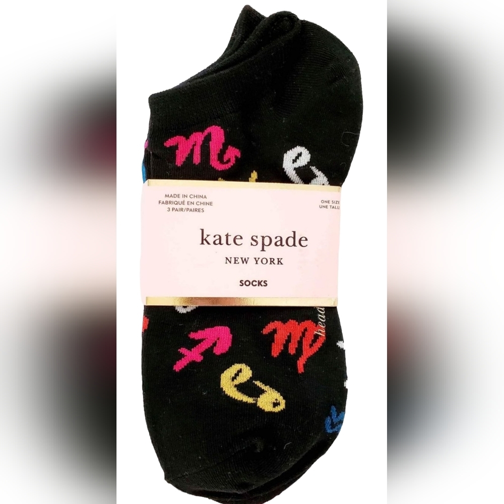 New Women's‎ Kate Spade Zodiac No Show Socks 3 Pairs